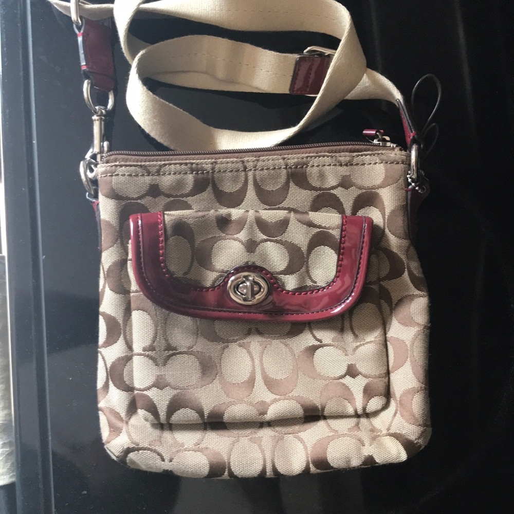 Coach Satchel - Red/Beige Like New